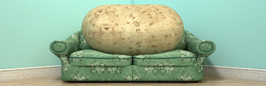 A potato on a couch