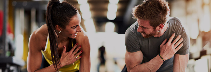 A couple working out.