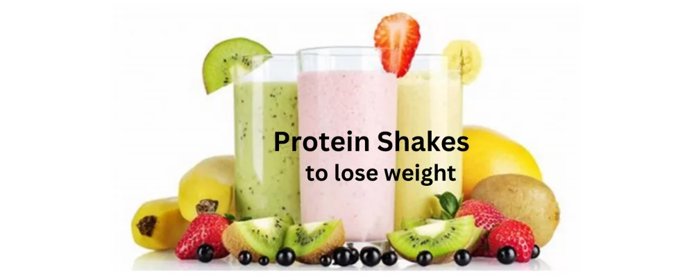 Protein Shakes to lose weight in writing over 3 glasses of fruit shakes.