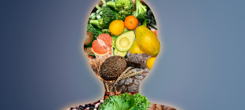 face of fruit and vegetables