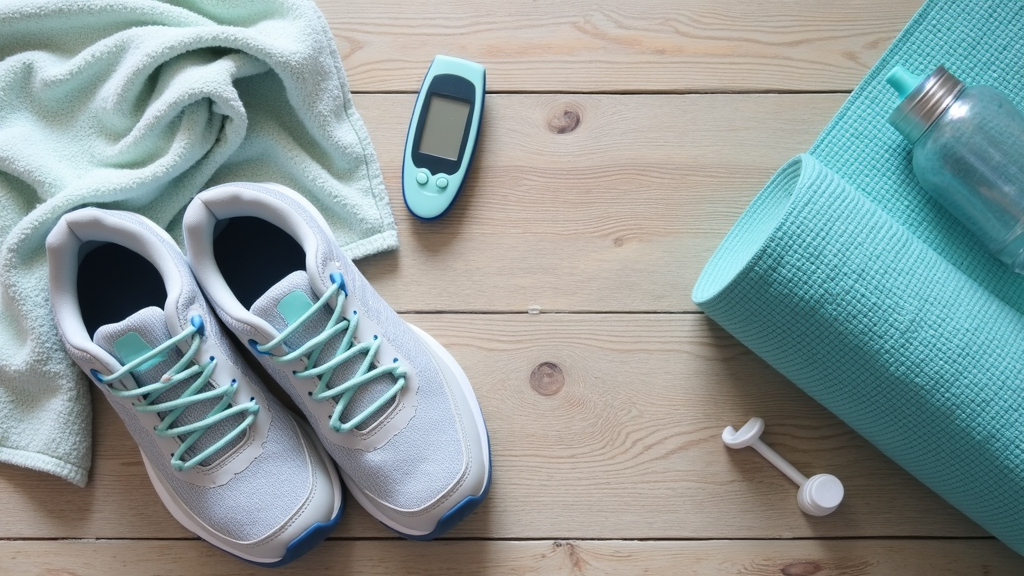 Diabetes equipment with running shoes