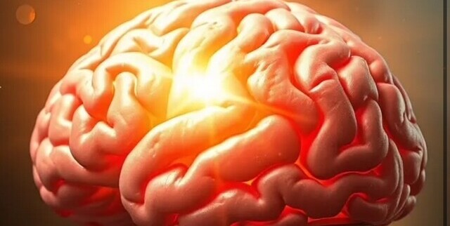A Brain in orange light