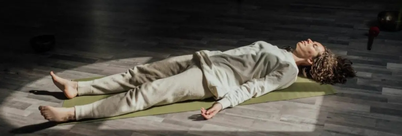 Lady practicing breathing techniques