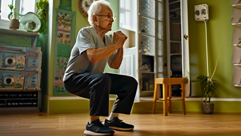 Older man doing exercises